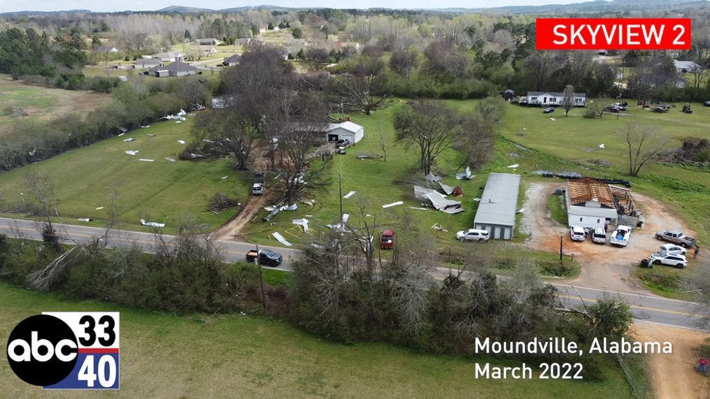 Damage in Moundville, Alabama from straight-line winds on March 22, 2022 (abc3340.com)