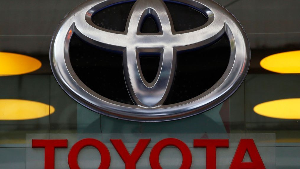 FILE - In this Sept. 20, 2017, file photo the Toyota logo is displayed at their shop on the Champs Elysees Avenue in Paris.{&nbsp;} (AP Photo/Francois Mori, File)